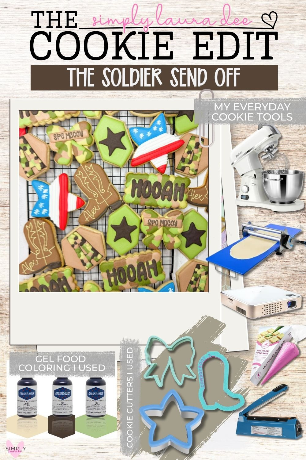 Military send-off cookie inspiration 🇺🇸🪖 This custom royal icing cookie set was created for a soldier send-off and features Army-inspired details, camouflage, dog tags, rank insignia, cowboy boots and patriotic red, white and blue accents. I’m sharing the cookie cutters, AmeriColor gel food coloring and everyday cookie decorating tools I use to create detailed decorated sugar cookies like these. Perfect inspiration for a military deployment party, Army send-off, welcome home celebration, promotion ceremony or military family event.

#MilitaryCookies #ArmyCookies #DeploymentCookies #MilitarySendOff #RoyalIcingCookies #CookieDecorating #CookieDecoratingSupplies #CustomCookies #PatrioticCookies #ArmyParty #MilitaryFamily #CookieCutters #AmeriColor #BakingTools #DecoratedSugarCookies 

 #LTKdayinmylife #LTKfoodie #LTKOver40