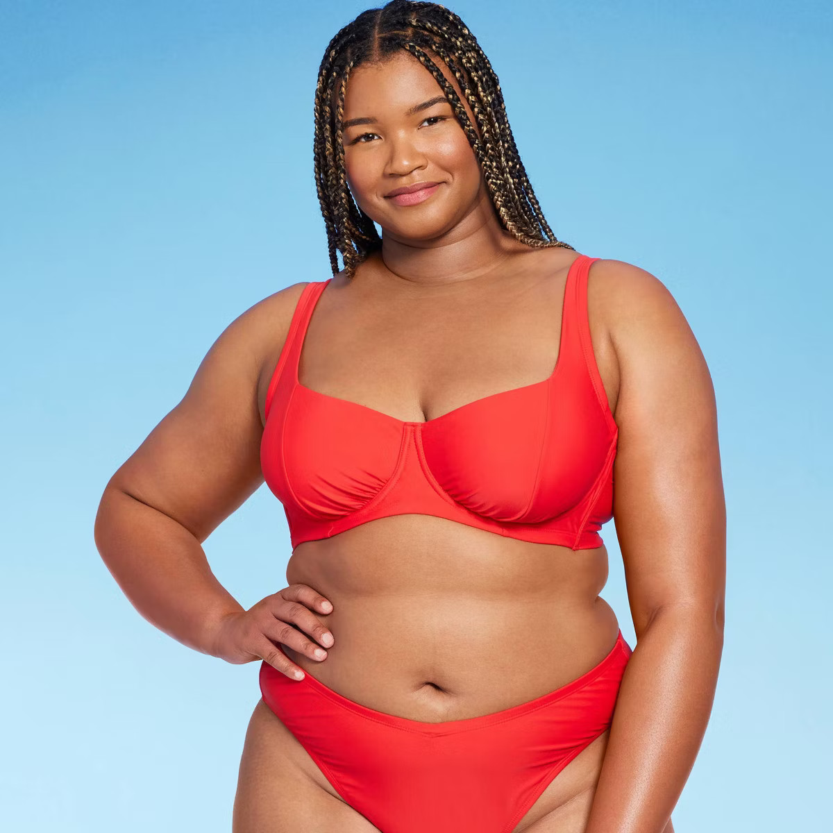 Women's Scoop Front Underwire Bikini Top - Wild Fable™ Red 18 | Target