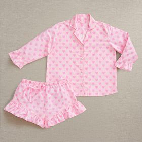 Stoney Clover Lane Pop Heart Sateen Short Pajama Set | Pottery Barn Teen