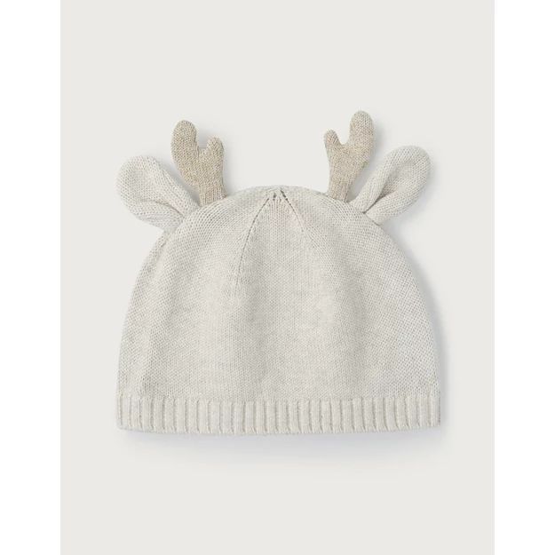 Organic Cotton Reindeer Hat (0–24mths) | The White Company (UK)