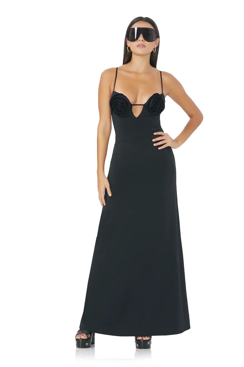 Remi Rosette Maxi Dress - Noir | ShopAFRM
