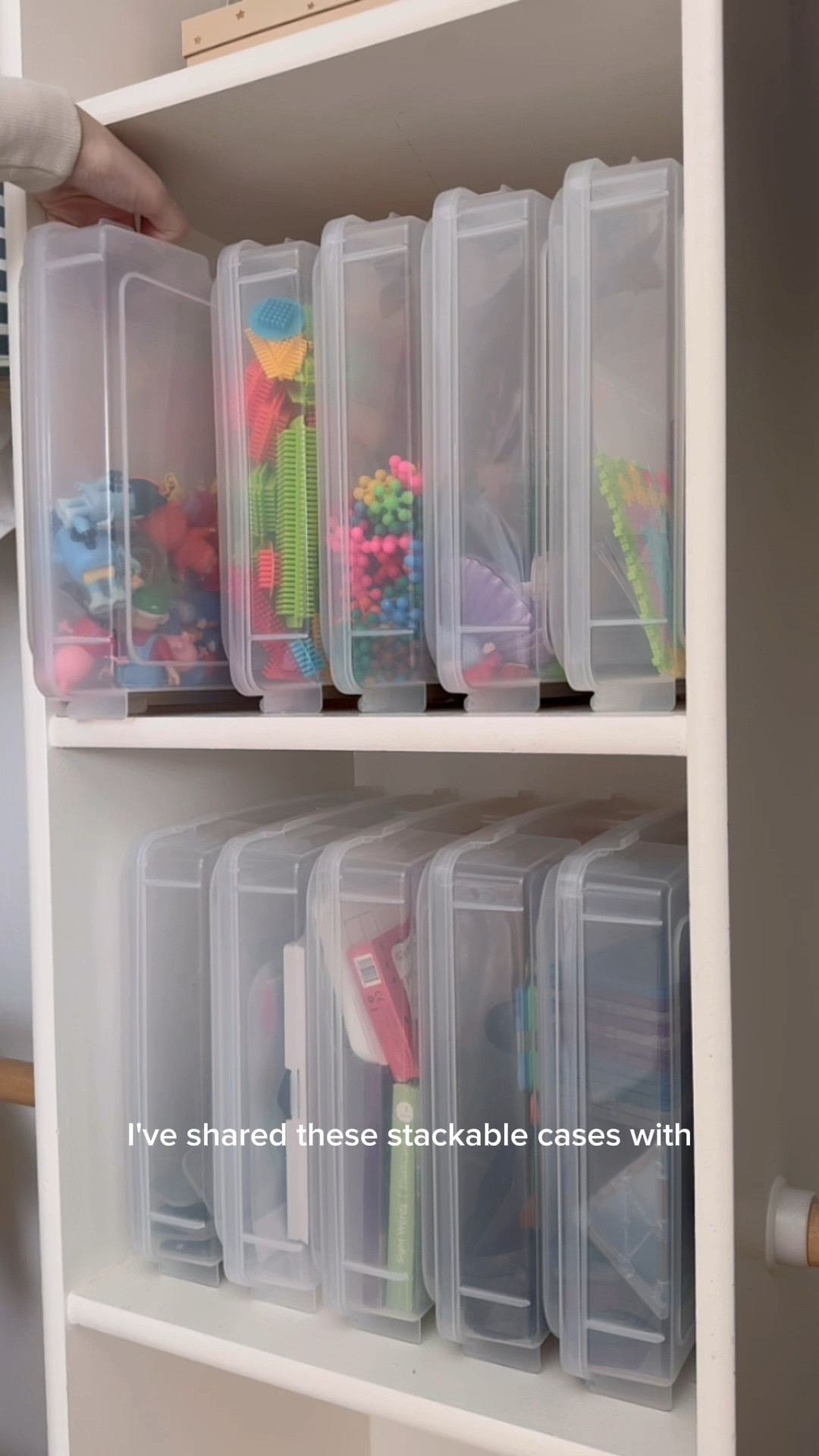 Every time I show these caddies I get so many questions about them so I wanted to do a reel specifically on them and why we love them! 

These caddies are so helpful for small pieces that can get lost easily, for games, or for sets that come with multiple pieces! 

I love that they’re clear so Laila can see what’s inside of them and I love that they stack easily. They store away so neatly and cleanly in a closet!

| rainbow toys, rainbow playroom, playroom toys, playroom ideas, playroom makeover, organizing, toy organization, playroom storage, playroom organization, toy storage |

#playroom #playroomdecor #playroominspo #playroomdesign #playrooms #playroomorganization #playroomideas #playroomstyling #playroommakeover #playroomfurniture #playroomfun #rainbowtoy #rainbowtoys #rainbowplayroom #happybeigebaby #happybeigemom #happybeigehome #toystorage #playroomstorage #toyorganization #playroomorganization #toystoragesolution 

#LTKhome #LTKkids #LTKfamily