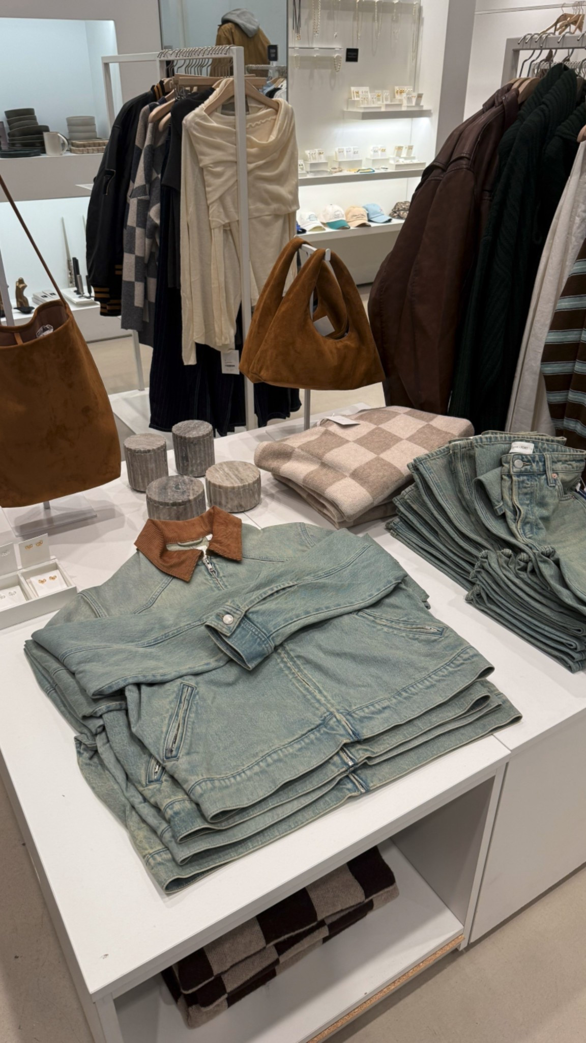 Fall denim jacket & handbags 