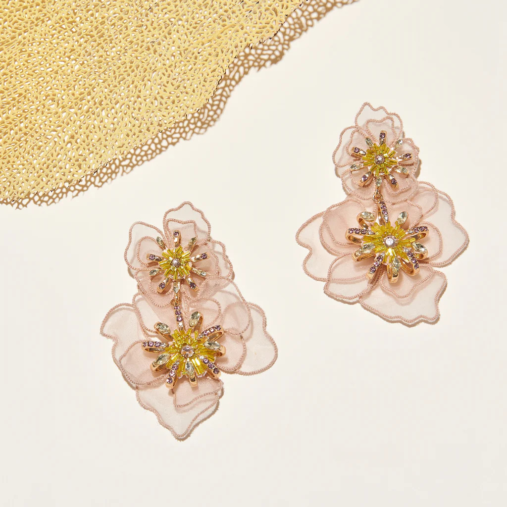 Zinnia Lux Earrings Pink | Mignonne Gavigan