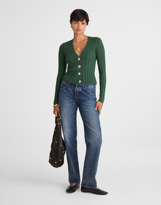 Ribbed V-Neck Cardigan | Madewell | Madewell