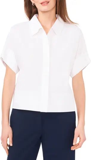 Halogen® Short Sleeve Crop Shirt | Nordstrom | Nordstrom