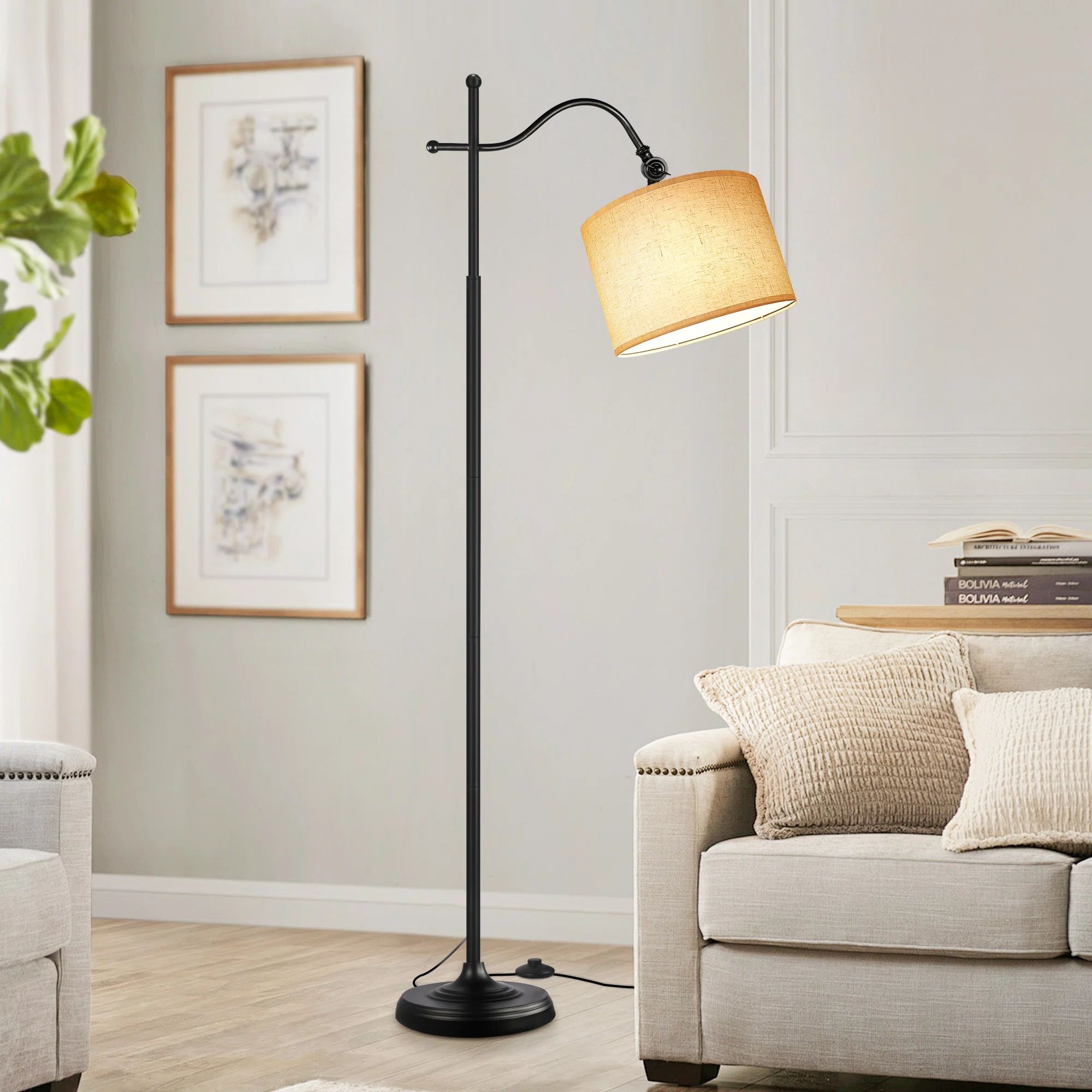 Mildreth 67'' Dimmable Arched/Arc Floor Lamp with Remote Control | Wayfair North America