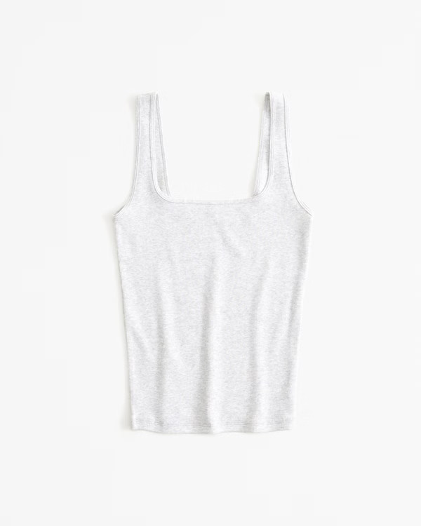 Women's Essential Tuckable Squareneck Rib Tank | Women's Clearance | Abercrombie.com | Abercrombie & Fitch (US)