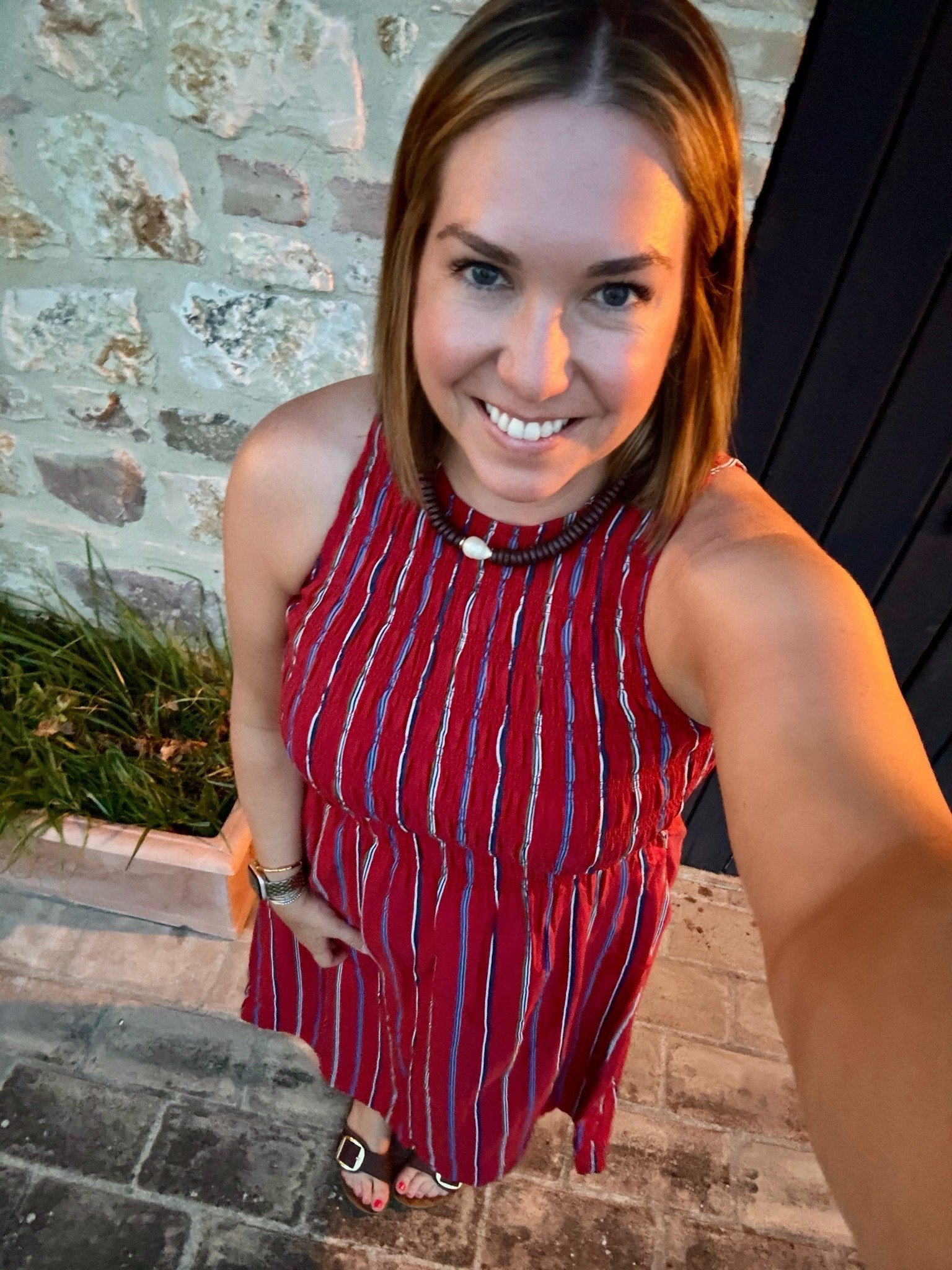 Last night in Umbria before we moved onto Florence for a few days. We found the cutest pizza place and enjoyed a very relaxed dinner. This dress was a last minute addition to my packing and I love the stripes and colors. Added my Birkenstocks and called it good.

#LTKMidsize #LTKTravel #LTKootd