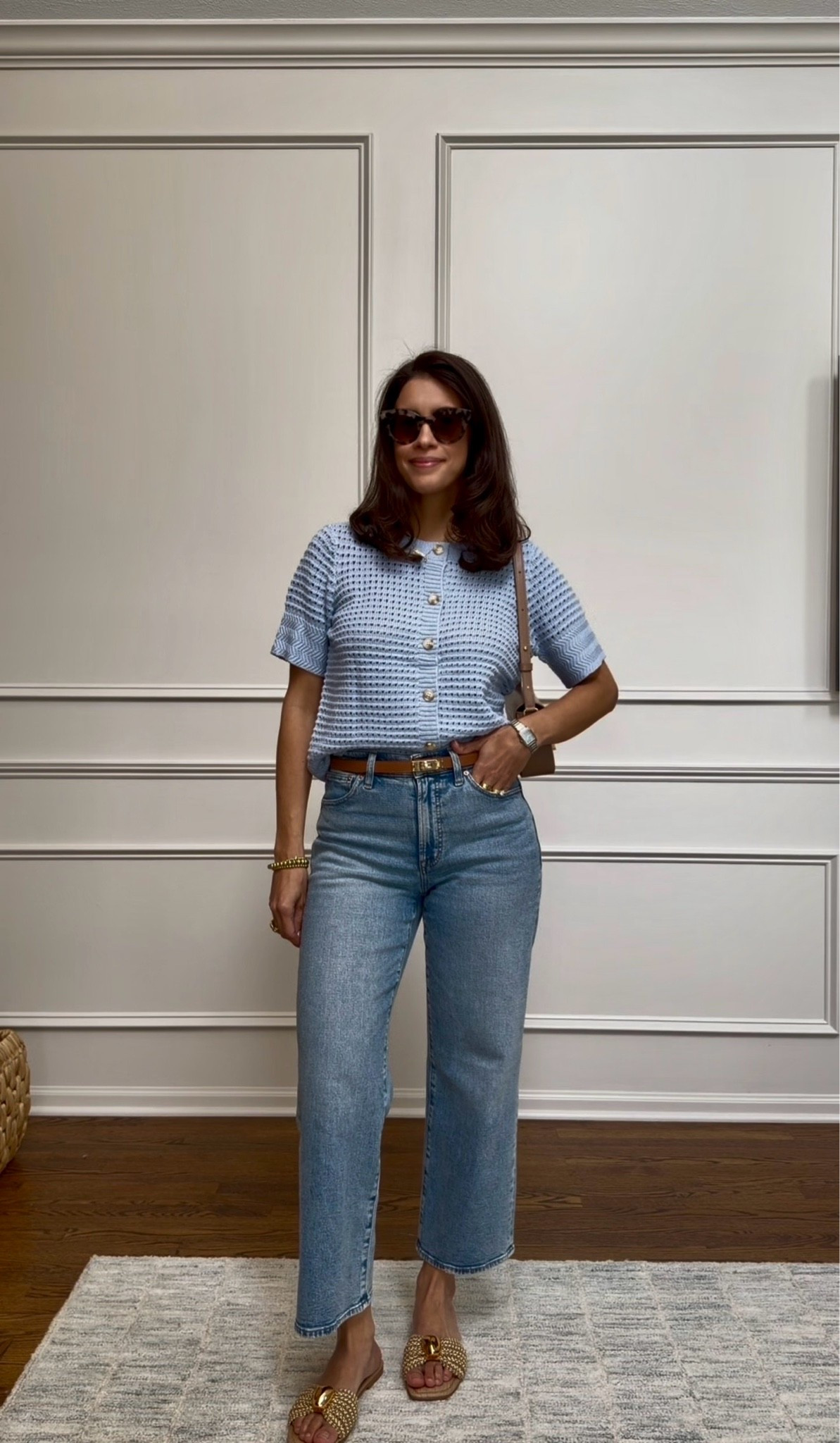 Spring look with Amazon top! Wearing a size Small
Jeans TTS - I’m wearing a 27 standard length 
Sandals I sized up 1/2

#LTKootd #LTKgrwm