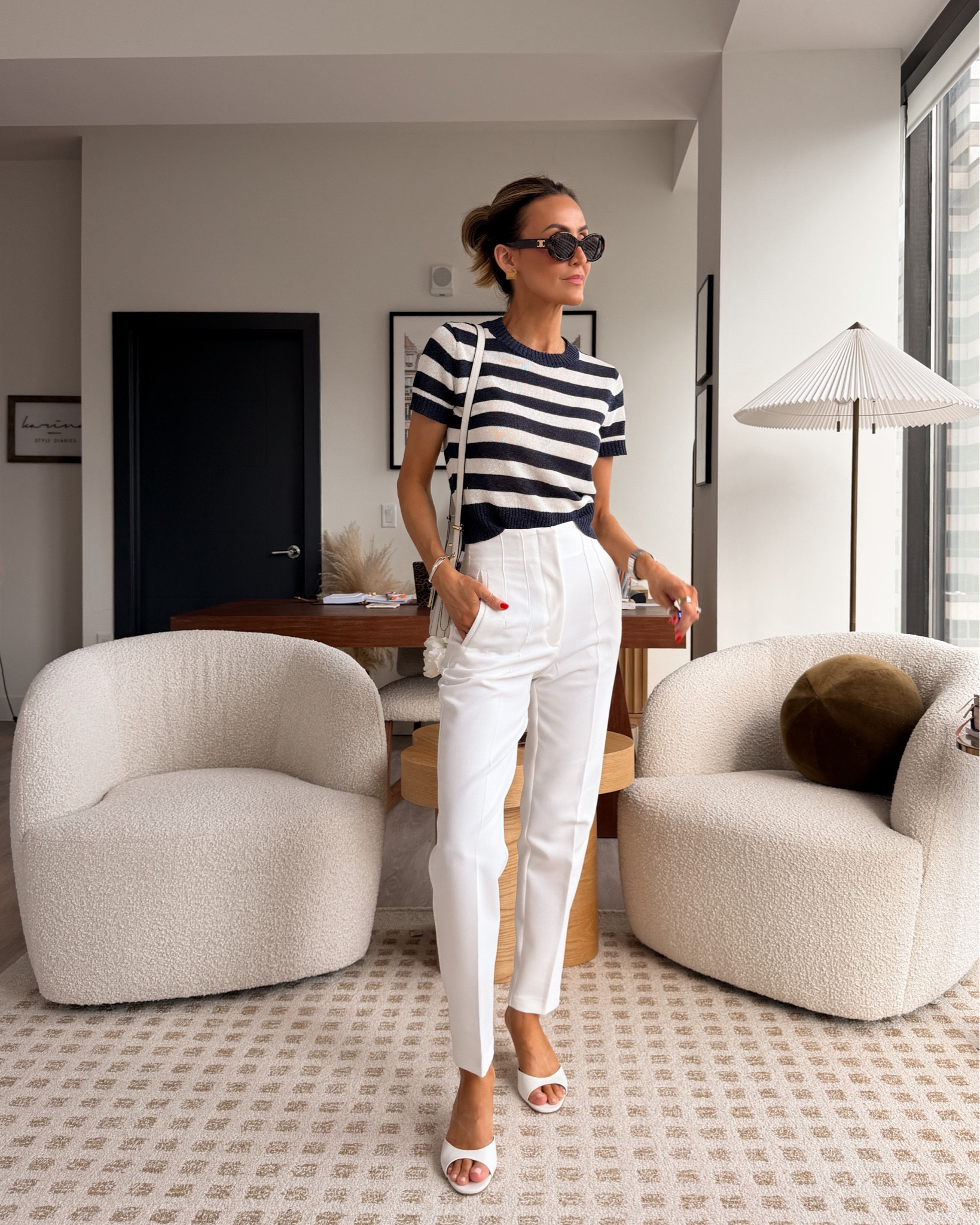 Pants and knit sweater XS and back in stock. The perfect euro chic look also!