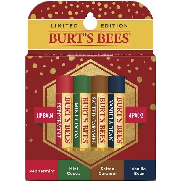 Burt's Bees Holiday Lip Care Gift Set, Sweet Seasonal Lip Balm 4Ct | Walmart (US)