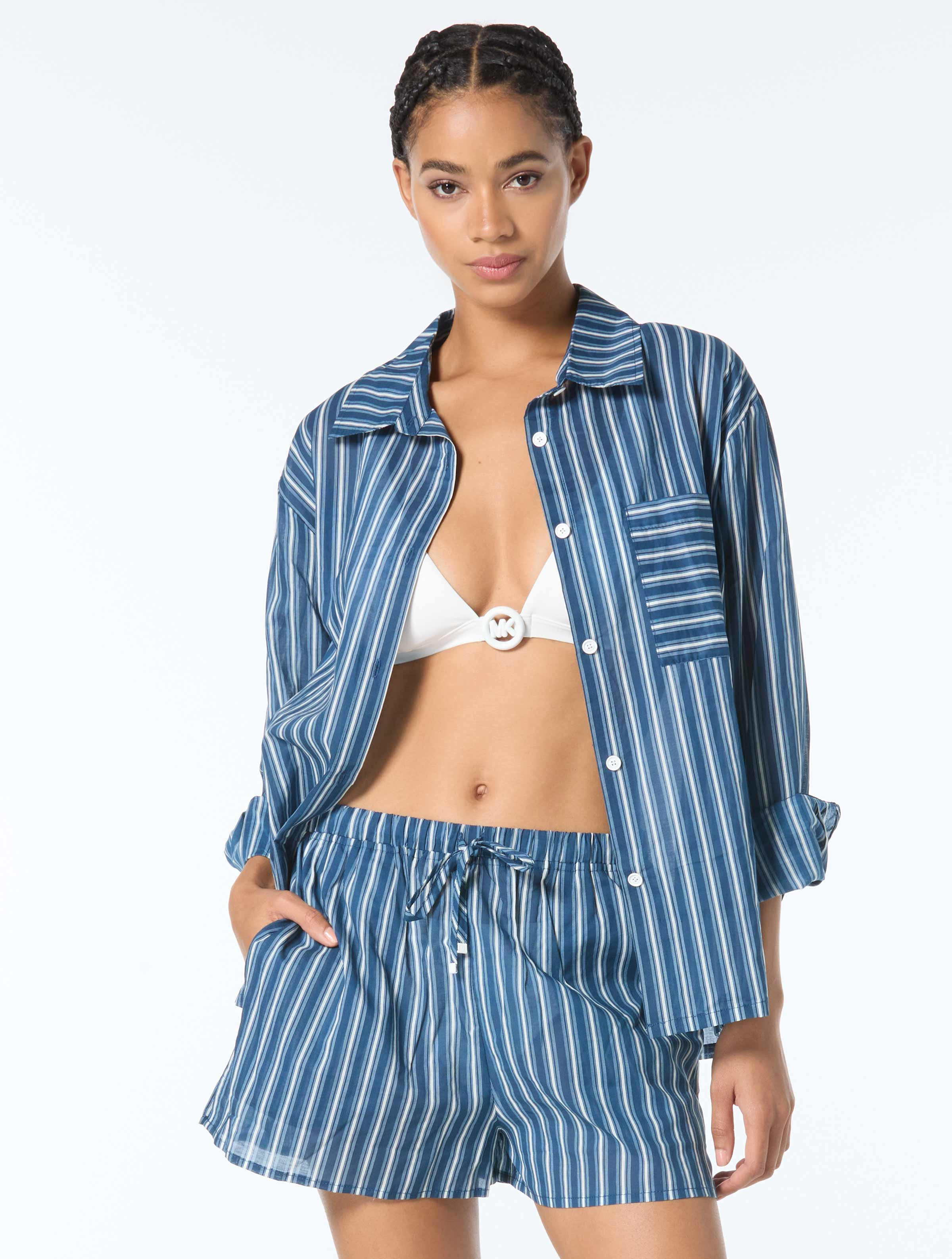 Michael Kors Cover Up Shirt - Marina Stripe | Beach2Ocean