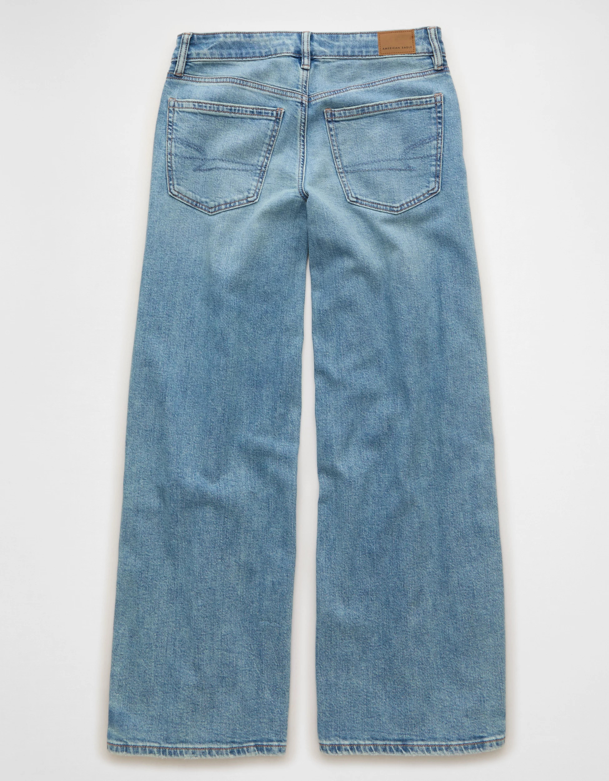 AE Dreamy Drape Stretch Low-Rise Baggy Ultra-Wide Leg Jean | American Eagle Outfitters (US & CA)
