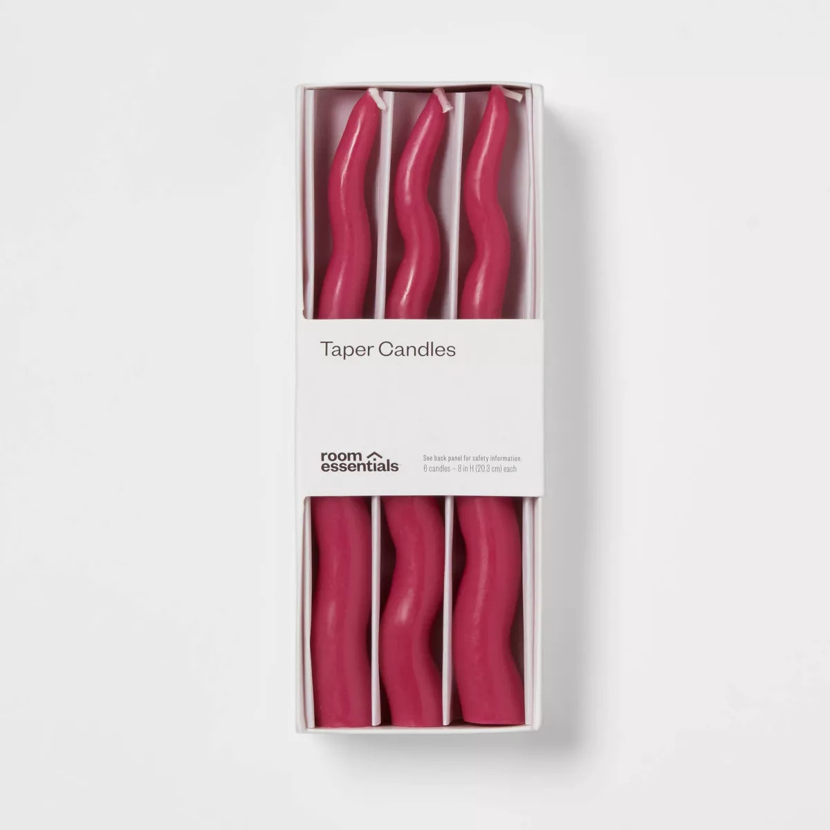 6pk Taper Candle Set Wavy Magenta - Room Essentials™ | Target