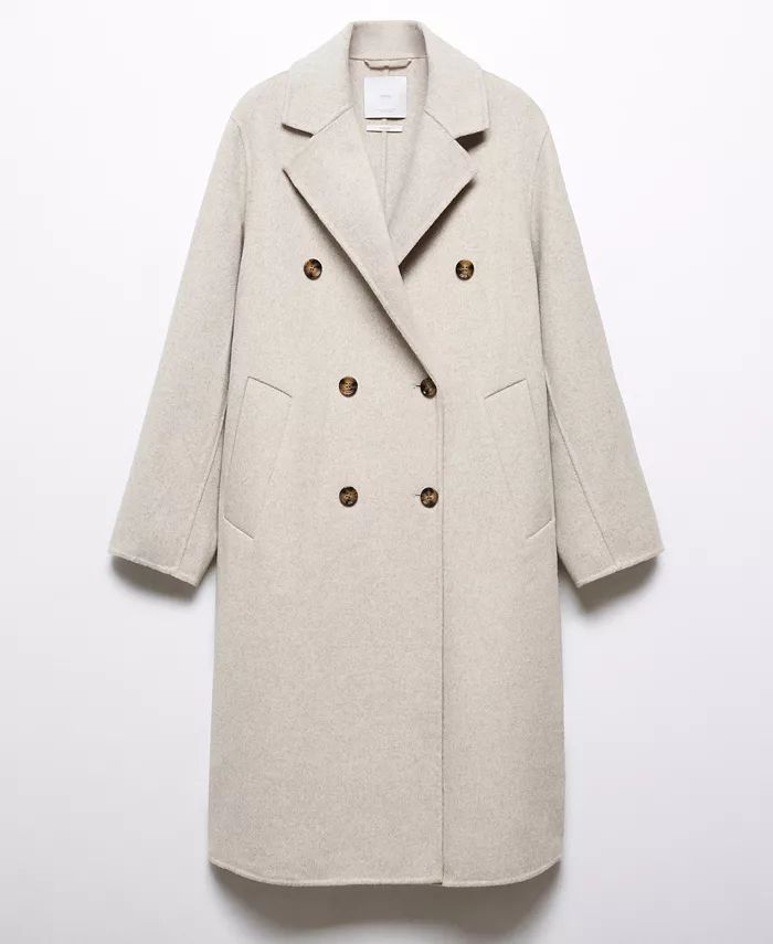 MANGO Women's Handmade Oversized Lightweight Wool Coat - Macy's | Macy's