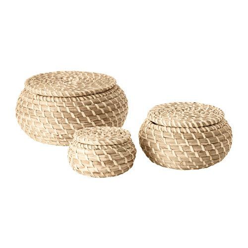 Ikea Seagrass Box with lid, Set of 3, sea Grass | Amazon (US)