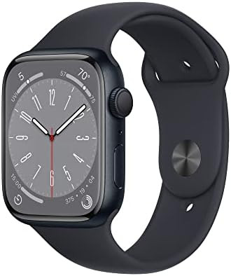 Apple Watch Series 8 [GPS 45mm] Smart Watch w/ Midnight Aluminum Case with Midnight Sport Band - ... | Amazon (US)