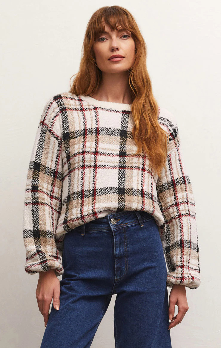 Z Supply Solange Plaid Sweater | Social Threads