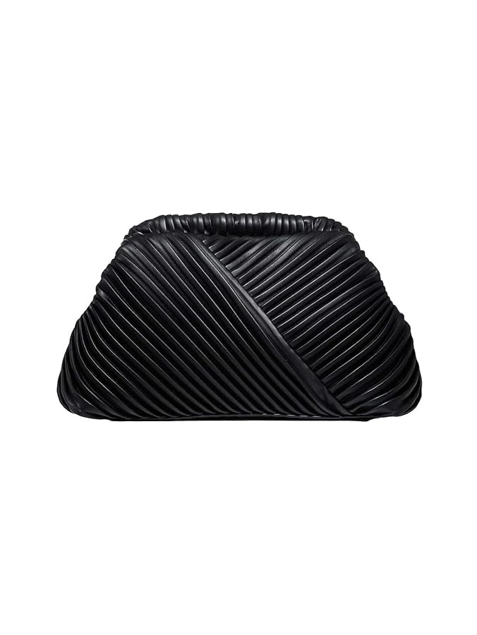 Verdusa Women's Ruched Clutch Handbags PU Leather Evening Bag Mini Purse Black one-size | Amazon (US)