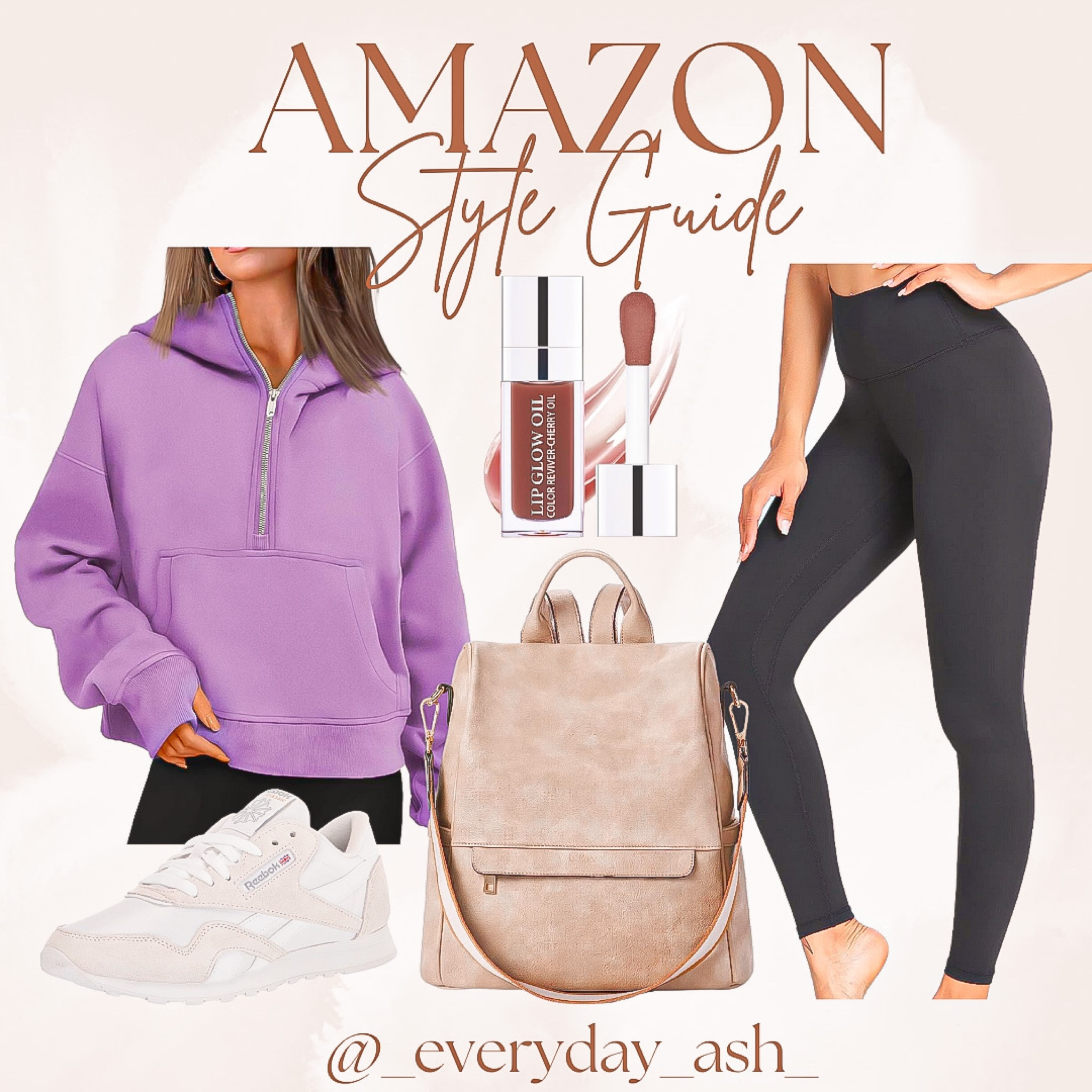Amazon style guide - travel outfit 

I just ordered these leggings, sweatshirt and lip gloss - stay tuned for those try ons💜

Travel outfit , casual outfit, sweatshirt , look for less, backpack , purple sweatshirt , sneakers, Reebok , lipgloss , mom uniform 

#LTKfitness #LTKfindsunder50 #LTKstyletip