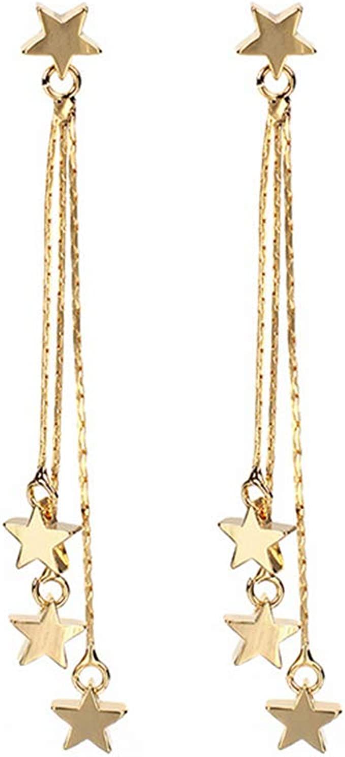 Lucky Star Pendant Tassel Dangle Earrings Fashion Long Shooting Star Drop Earrings Stud for Women... | Amazon (US)