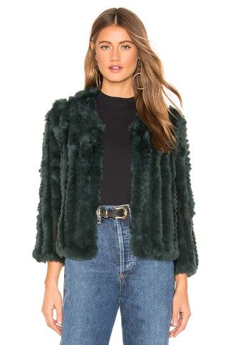 Rosa Fur Jacket in Spruce | Revolve Clothing (Global)