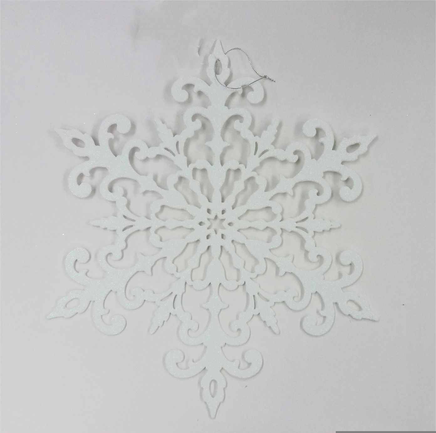 Holiday Time Glitter White Snowflake Christmas Ornament, 15" | Walmart (US)