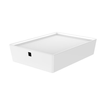 Life Story Medium 1.5-Gallon (6-Quart) Modern White Tote with Standard Snap Lid Lowes.com | Lowe's