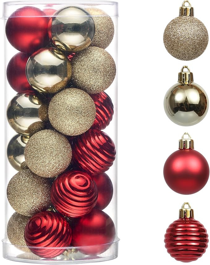 Valery Madelyn Christmas Tree Decorations Ornament Set for Fall Halloween Decor, 24ct Red and Gol... | Amazon (US)