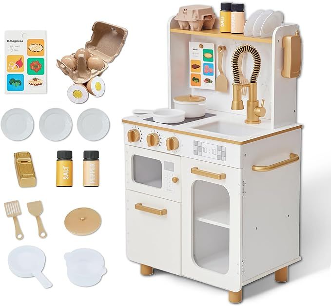 Teamson Kids - Little Chef Memphis Kids Play Kitchen, Wooden Play Kitchen Set for Toddlers with P... | Amazon (US)
