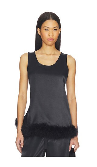 Sleeper Bisou Bisou Top With Feathers in Black. - size L | Revolve Clothing (Global)