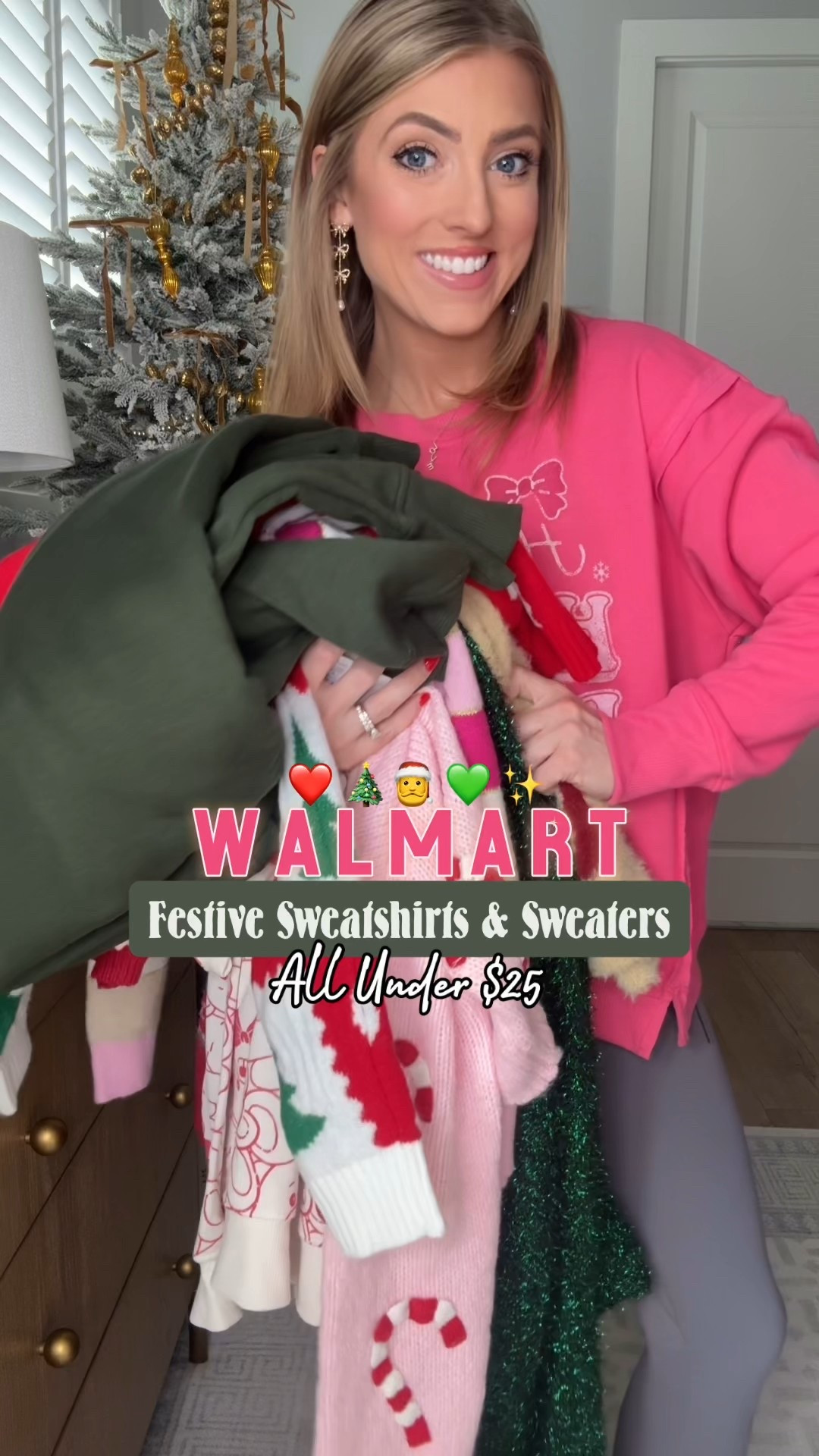 ✨ Walmart Fashion Festive Sweatshirts & Sweaters ✨
Holiday sweaters and Christmas sweatshirts from Walmart just keep getting CUTER! From classic fair isle and cozy bows to sparkly statement knits and playful graphics, these festive tops are perfect for holiday parties, school events, family photos, or cozy days at home. ❤️💚🎀

I rounded up tons of new Walmart holiday sweaters and sweatshirts—so many styles, colors, textures, and price points to make getting festive easy and affordable. Pair them with jeans, leggings, sparkly pants, or winter boots… every outfit feels merry and bright! 🎄✨

✔️ Affordable Walmart holiday fashion
✔️ Festive prints, bows, sequins, fair isle + more
✔️ Cozy sweaters + comfy sweatshirts
✔️ Perfect for Christmas events, gifting & winter outfits
✔️ All linked in my LTK for easy shopping!

Tap to shop all the festive Walmart finds and see more holiday outfits! 🎁💕

#WalmartFashion #WalmartFinds #WalmartSweaters #WalmartSweatshirts #HolidayOutfits #ChristmasStyle #FestiveFashion #AffordableFashion #LTKFashion #LTKUnder50 #MerryAndBright #HolidayWardrobe #BowsAndFestiveThings