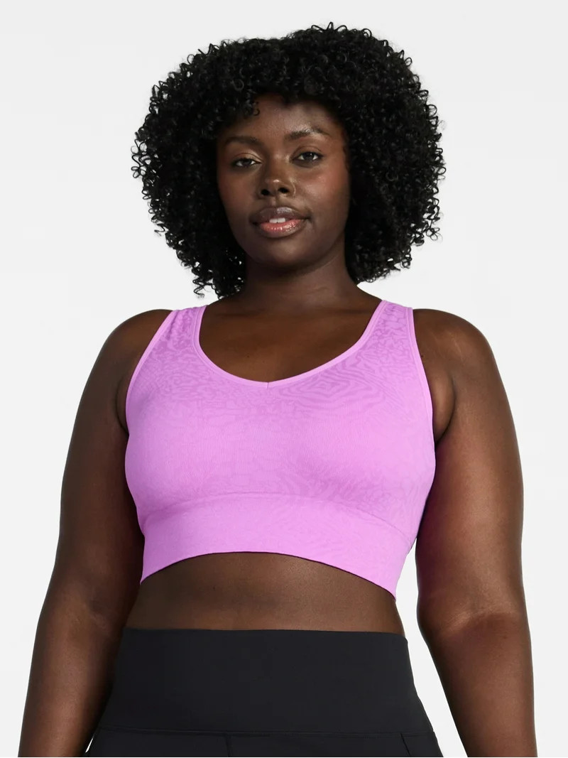 Avia Women's Low Support Seamless V-Neck Sports Bra, Sizes S-XXXL | Walmart (US)