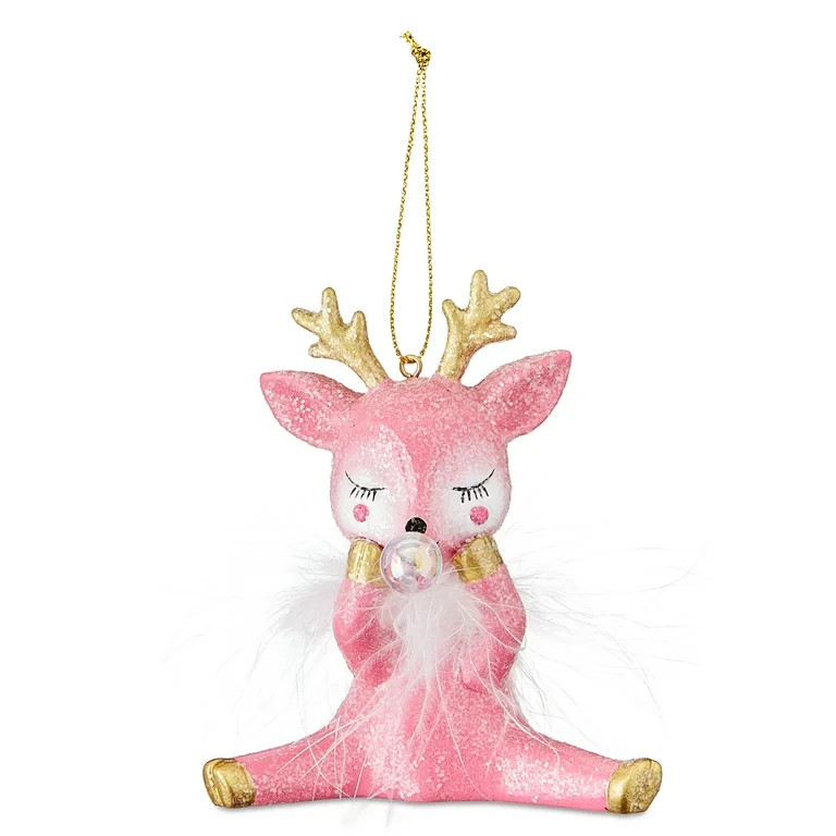 Pink Reindeer Christmas Ornament, Sassy Santa Theme, 4.3", by Holiday Time | Walmart (US)