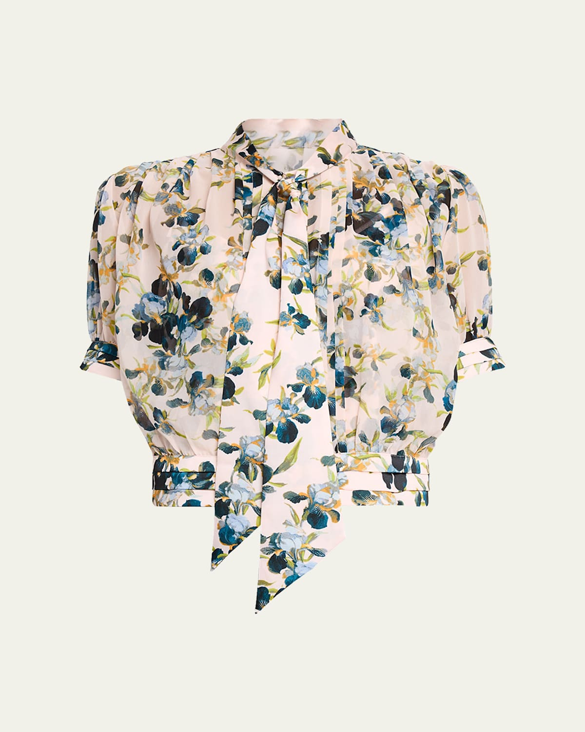 Short-Sleeve Trailing Iris Blouse | Bergdorf Goodman