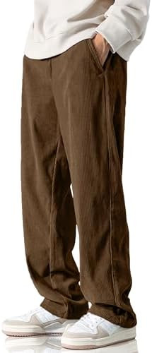 HOTake Men's Casual Loose Fit Corduroy Pants | Soft and comfortable, elastic waist drawstring, ba... | Amazon (US)