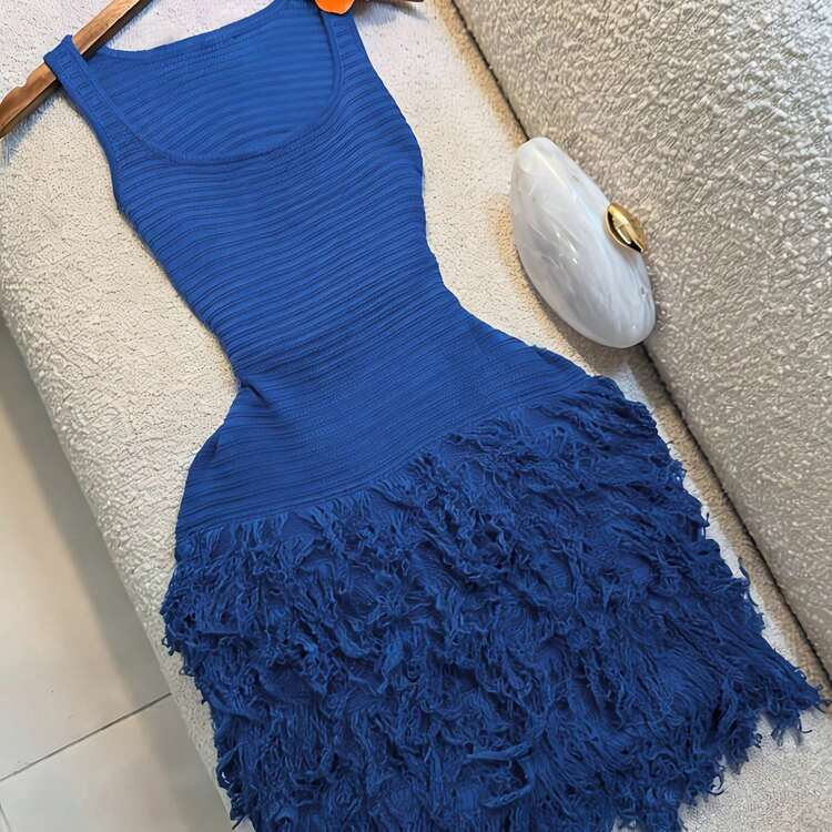 Summer Vacation Fringe Skirt Vest Dress Nian Nian | SHEIN