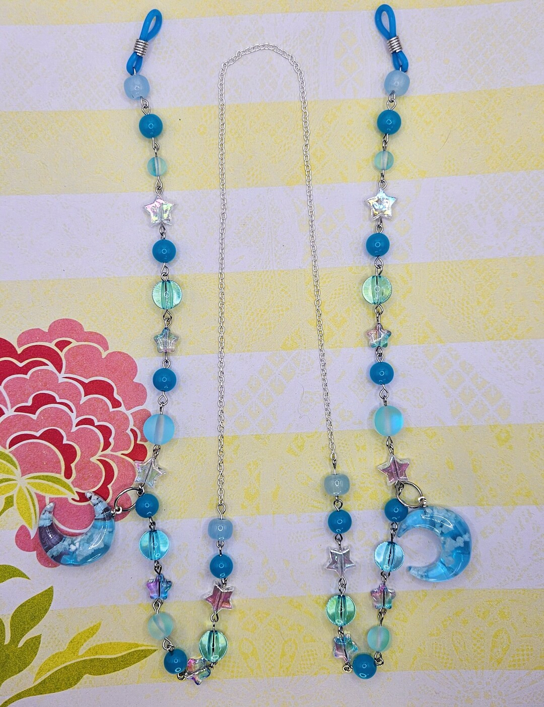 Blue Moon Glasses Chain - Etsy | Etsy (US)
