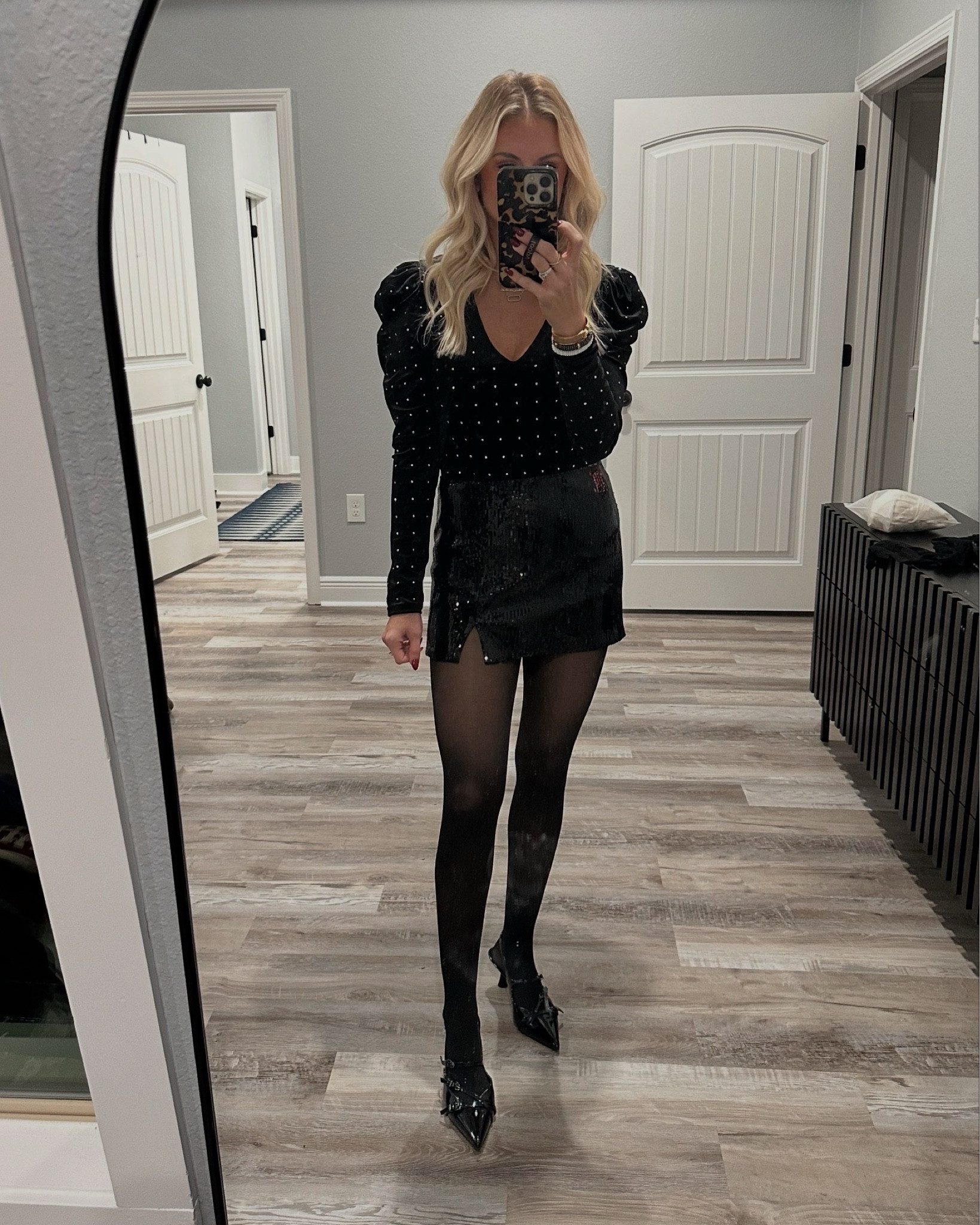 NYE outfit idea! 24 in skirt (sized down 1), sized up 1/2 size in shoes, small tights 

Holiday date night, holiday outfit, New Year’s Eve, Christmas outfit, Christmas Eve 

#LTKStyleTip #LTKHoliday #LTKParties