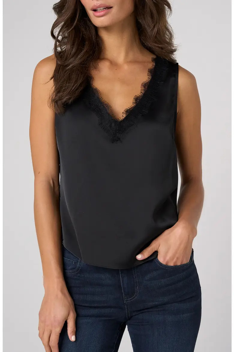 Lace Trim V-Neck Woven Tank (Women) | Nordstrom | Nordstrom
