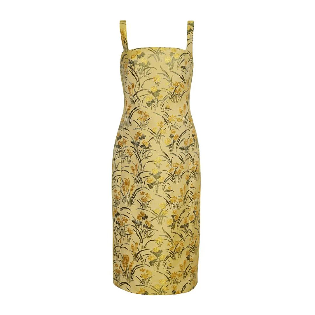 Carlie Dress, Lemon Zest Jacquard | The Avenue