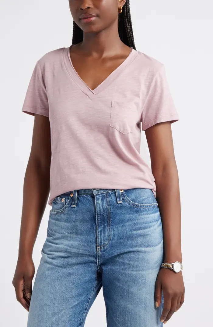 Caslon® Cotton & Modal V-Neck T-Shirt | Nordstrom | Nordstrom