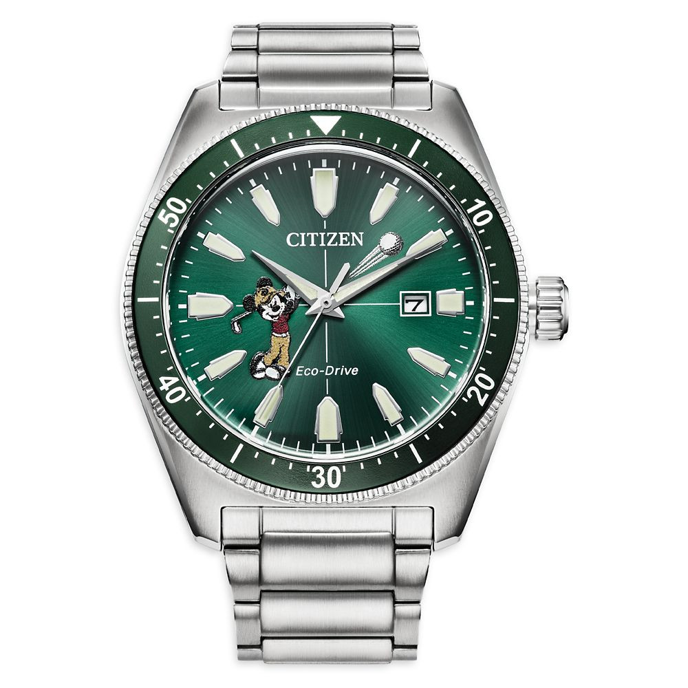 Mickey Mouse Stainless Steel Eco-Drive Golf Watch for Adults by Citizen | Disney Store