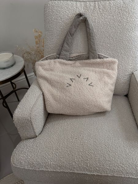 When your bag matches your chair..! 
The cutest boucle / teddy tote 