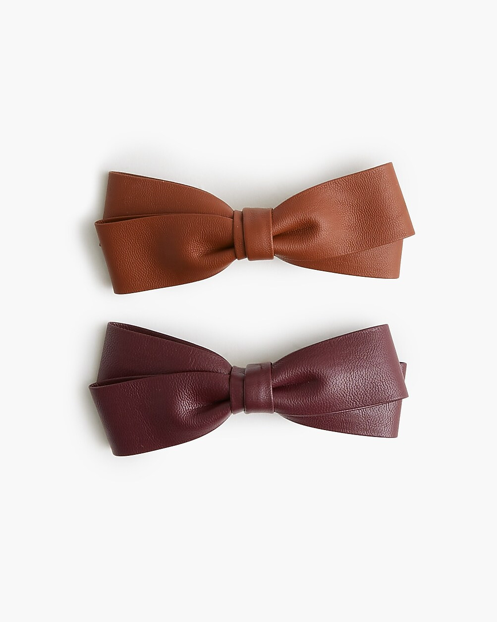 Faux-leather bow barrettes set-of-two | J.Crew Factory