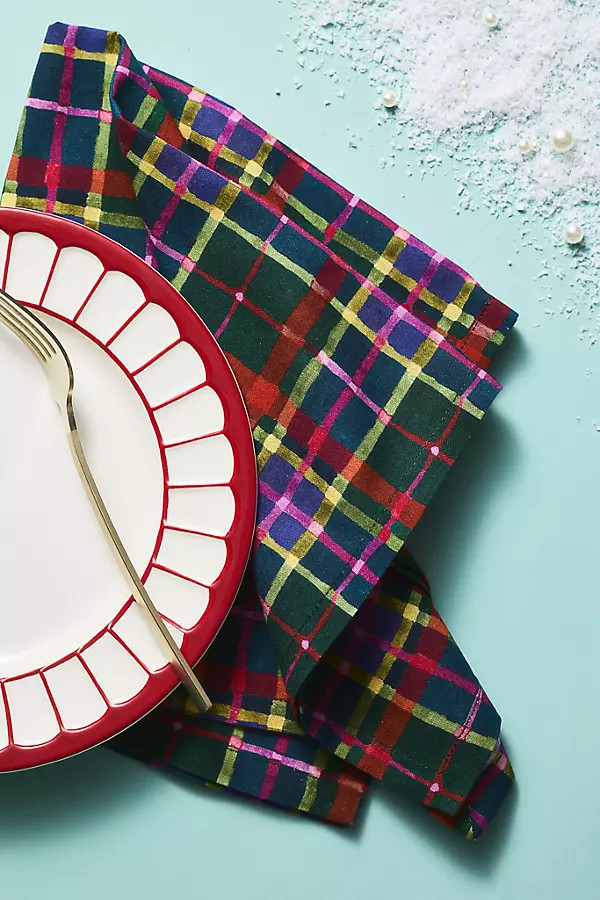 Tartan Cotton Napkins, Set of 4 | Anthropologie (US)