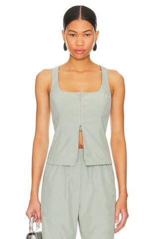 Amanda Uprichard Violet Top in Sage from Revolve.com | Revolve Clothing (Global)