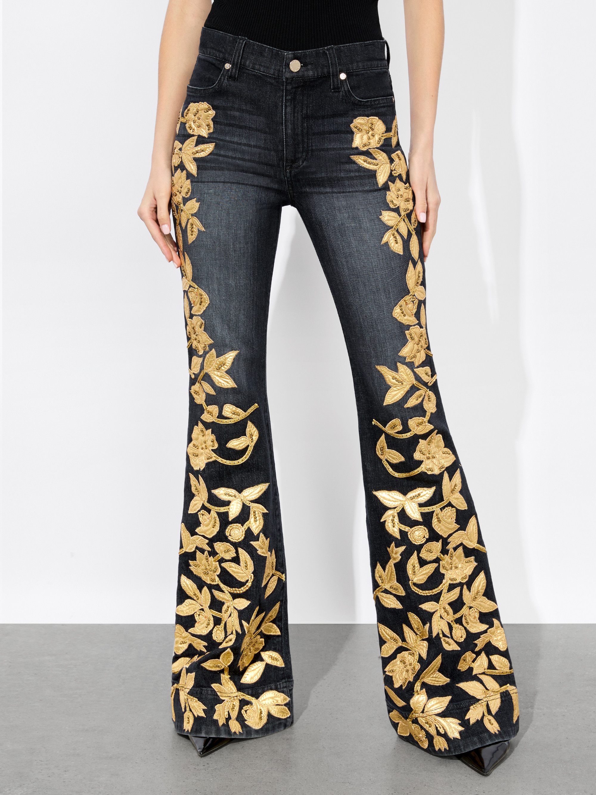 SB EMBELLISHED BELL JEAN | Alice + Olivia