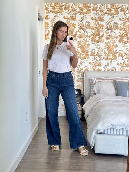 Easy weekend outfit! Wearing Madewell jeans with a Vince tee and pairing my dolce vita vacation shoes with it! Wearing all my TTS!

#LTKtravel #LTKshoecrush #LTKMostLoved